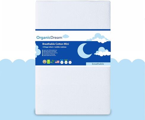 حزمة الأحلام العضوية واللعب المرتبة I [ذات الجانب المزدوج] I Firm Infant Side + Memory Foam Toddler Side I Plush 100 ٪ Organic Cover I يناسب معظم Pack n Play Playpens and Playards in Saudi Arabia