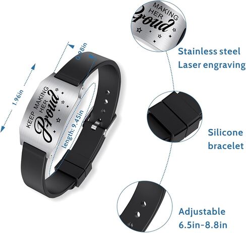 Richesele Memorial Gifts for Men Women - Keep Making Him Proud Sympathy Bracelets - Keep Making Her Proud Bereavement Keepsake - Loss of Loved One in Saudi Arabia