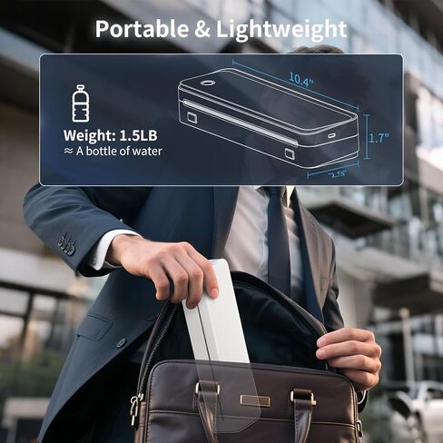 Portable Printer with 6 Rolls Multi-Size Paper, Bluetooth Inkless Thermal Printer Compatible with iOS, Android, Laptop, Used for Travel, Office, Home(Black) in Saudi Arabia