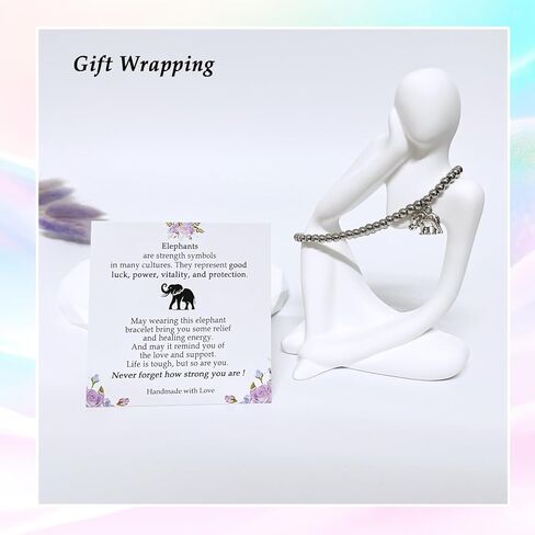 YBISNAIRE Elephant Gifts for Women Nana, Elephant Bead Bracelet Gift Ideal Motivational Get Well Soon Inspirationl Encouragement Life is Tough But So Are You Gifts for Women Birthday Mothers Day in Saudi Arabia