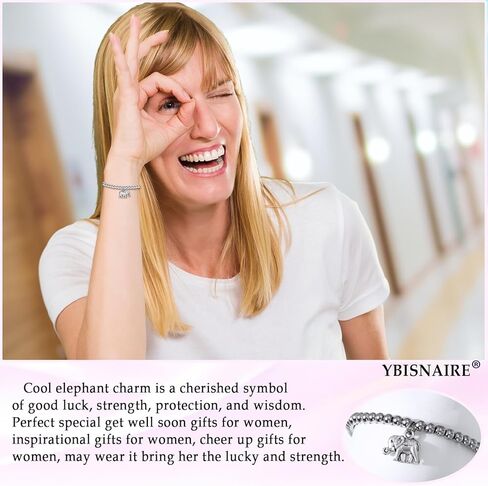 YBISNAIRE Elephant Gifts for Women Nana, Elephant Bead Bracelet Gift Ideal Motivational Get Well Soon Inspirationl Encouragement Life is Tough But So Are You Gifts for Women Birthday Mothers Day in Saudi Arabia