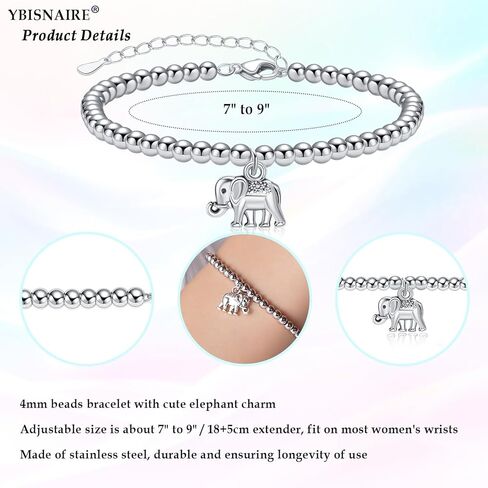 YBISNAIRE Elephant Gifts for Women Nana, Elephant Bead Bracelet Gift Ideal Motivational Get Well Soon Inspirationl Encouragement Life is Tough But So Are You Gifts for Women Birthday Mothers Day in Saudi Arabia