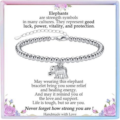 YBISNAIRE Elephant Gifts for Women Nana, Elephant Bead Bracelet Gift Ideal Motivational Get Well Soon Inspirationl Encouragement Life is Tough But So Are You Gifts for Women Birthday Mothers Day in Saudi Arabia