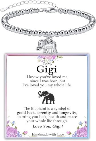 YBISNAIRE Elephant Gifts for Women Nana, Elephant Bead Bracelet Gift Ideal Motivational Get Well Soon Inspirationl Encouragement Life is Tough But So Are You Gifts for Women Birthday Mothers Day in Saudi Arabia