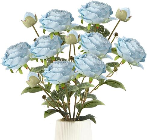 GrainBuds White Peonies Artificial Flowers,4 Pcs Faux Silk Peonies with Stems Real Look,Peony Bush Fake Flowers for Floral Arrangements Wedding Decorations for Home Decor (White) in Saudi Arabia