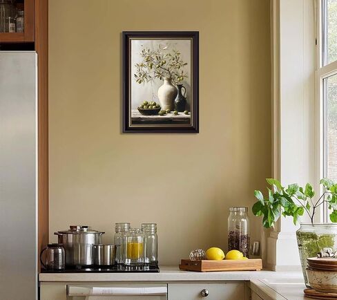 Vintage Black Gold Framed Olive Branch Canvas Wall Art Rustic Still Life Wall Decor Terracotta Vase Olive Painting Picture Kitchen Botanical Print Artwork for Farmhouse Home Decoration 9x11in in Saudi Arabia