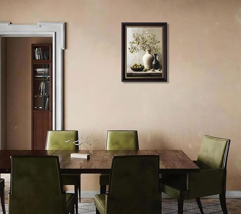 Vintage Black Gold Framed Olive Branch Canvas Wall Art Rustic Still Life Wall Decor Terracotta Vase Olive Painting Picture Kitchen Botanical Print Artwork for Farmhouse Home Decoration 9x11in in Saudi Arabia