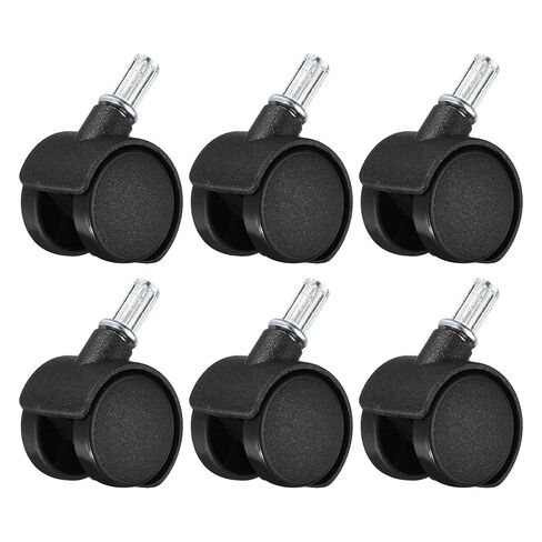 8 Pack Swivel Casters - 360 Degree Threaded Stem Mount Wear-Resistant Cart Trolley Wheels, Apply to Furniture Workbench Dolly (1 Inch, Black) in Saudi Arabia
