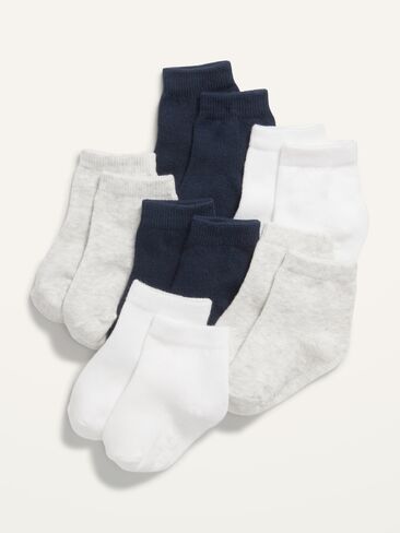 Old Navy Unisex Crew Socks 6-Pack for Toddler & Baby - Navy Blue in Saudi Arabia