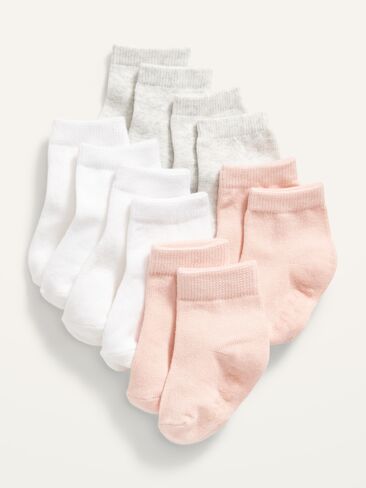 Old Navy Unisex Crew Socks 6-Pack for Toddler & Baby - In The Pink in Saudi Arabia