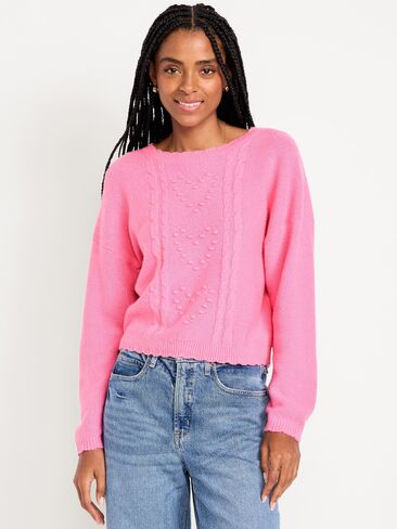 سترة Old Navy SoSoft ذات رقبة دائرية وقلب مزركش - عيد الحب in Kuwait