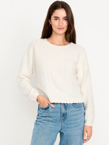 سترة على شكل قلب من Old Navy SoSoft ذات رقبة دائرية - ملح البحر in Kuwait