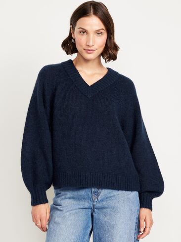 Old Navy Cozy Cropped V-Neck Sweater - Arctic Depth in Saudi Arabia