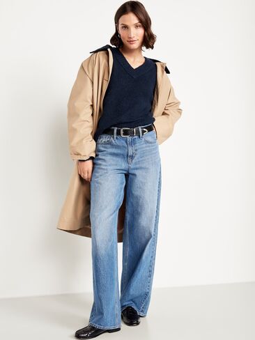 Old Navy Cozy Cropped V-Neck Sweater - Arctic Depth in Saudi Arabia