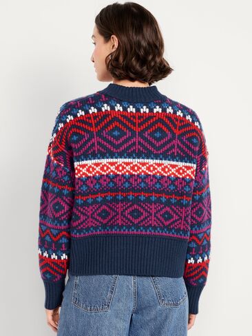 Old Navy SoSoft Mock-Neck Fair Isle Sweater - Cool Fair Isle in Saudi Arabia