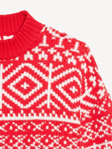 سترة Old Navy SoSoft ذات رقبة وهمية من Fair Isle - أحمر من Fair Isle in Saudi Arabia