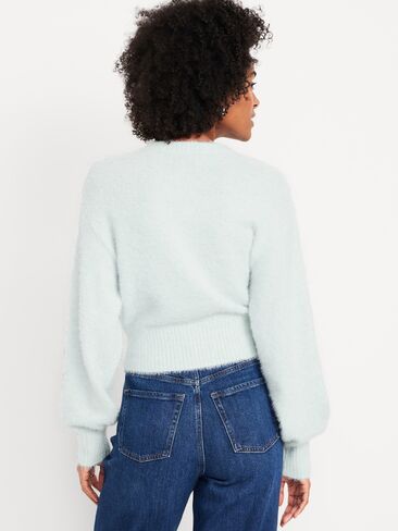 سترة رموش قصيرة ذات رقبة دائرية من Old Navy - SEAFOAM in Saudi Arabia