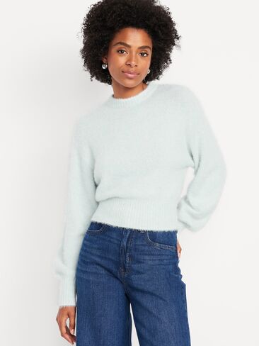 سترة رموش قصيرة ذات رقبة دائرية من Old Navy - SEAFOAM in Saudi Arabia