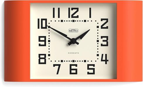 NEWGATE® Metro Clock | Retro Wall Clock | 16.5 inch Wide | Orange | Mid Century Style for Kitchen, Living Room or Office in Saudi Arabia