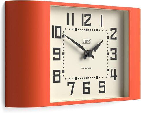 NEWGATE® Metro Clock | Retro Wall Clock | 16.5 inch Wide | Orange | Mid Century Style for Kitchen, Living Room or Office in Saudi Arabia