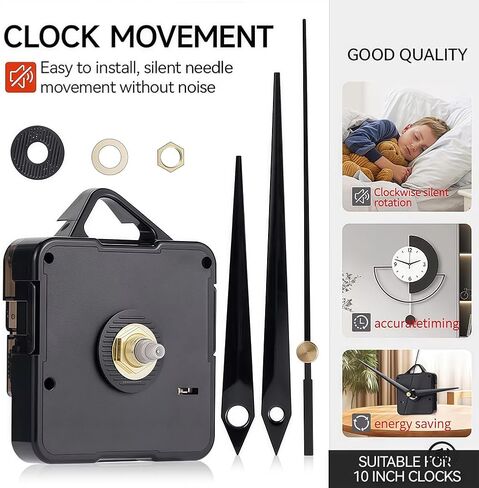 5 Sets Clock Mechanism Replacement, Silent Quartz DIY Wall Clock Movement Mechanism Battery Operated, Shaft Lengths 13mm(0.51inch) in Saudi Arabia
