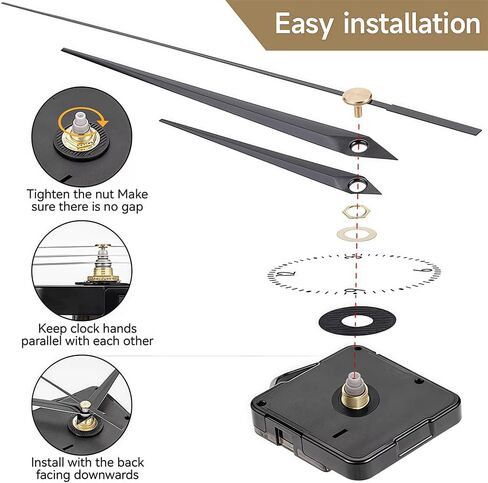 5 Sets Clock Mechanism Replacement, Silent Quartz DIY Wall Clock Movement Mechanism Battery Operated, Shaft Lengths 13mm(0.51inch) in Saudi Arabia