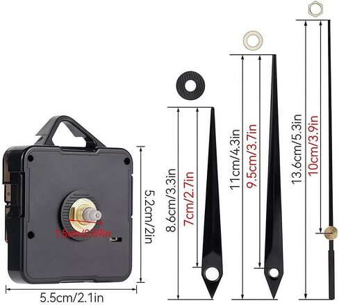 5 Sets Clock Mechanism Replacement, Silent Quartz DIY Wall Clock Movement Mechanism Battery Operated, Shaft Lengths 13mm(0.51inch) in Saudi Arabia