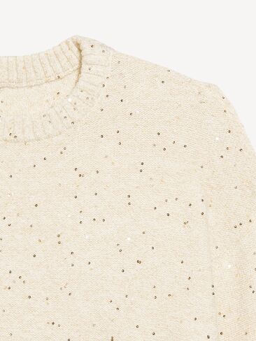 Old Navy SoSoft Crew-Neck Sequin Sweater - Creme in Saudi Arabia