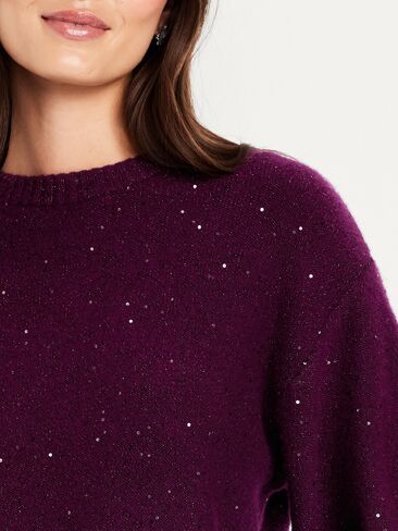 Old Navy SoSoft Crew-Neck Sequin Sweater - PLUM PARADISE in Saudi Arabia