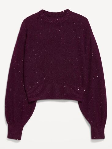 Old Navy SoSoft Crew-Neck Sequin Sweater - PLUM PARADISE in Saudi Arabia