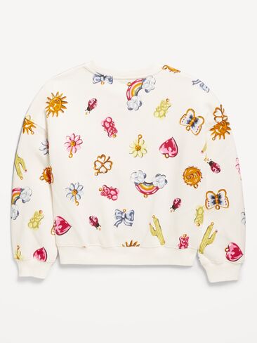 Old Navy Favorite Fleece Oversized Tunic Sweatshirt for Girls - Sea Salt in Saudi Arabia
