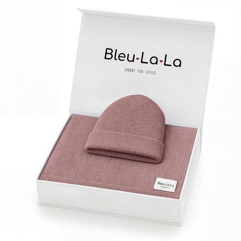 Luxe Collection 100% Organic Luxury Knit Baby Blanket + Hat Set (Blush Pink) in Kuwait