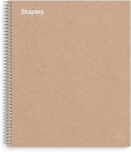 Sustainable Earth by Staples 3-Subject Notebook, 8.5 X 11, College Ruled, 150 Sheets, Brown in Saudi Arabia