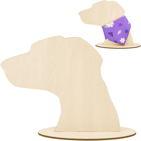 AHANDMaker Dog Silhouette Display Stand ، وقائق شاشة Bib Wood Pet ، حامل وشاح خشبي فارغ للكلاب ، عرض حرف صغير عرض الدعائم للتصوير الكلب مري in Saudi Arabia