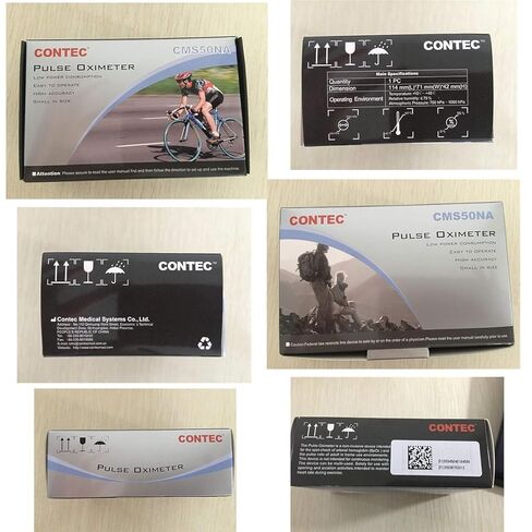 جهاز قياس التأكسج النبضي CONTEC CMS50NA، جهاز قياس تشبع الأكسجين في الدم، SpO2 وقيمة PR، شكل موجي للأكسجين في الدم، الرقبة/المعصم، أسود in Kuwait