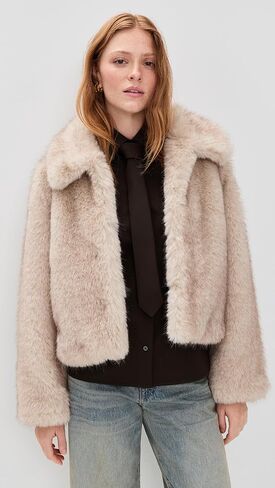 DUNST Women's Faux Fur Cropped Jacket in Saudi Arabia