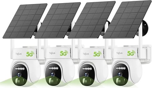 5G Security Cameras Outdoor, 2K Solar Security Camera Outdoor Wireless, Surveillance Camera 360° PTZ/Color Night Vision/2Way Talk/Compatible with Alexa/IP66 Waterproof (White) in Kuwait