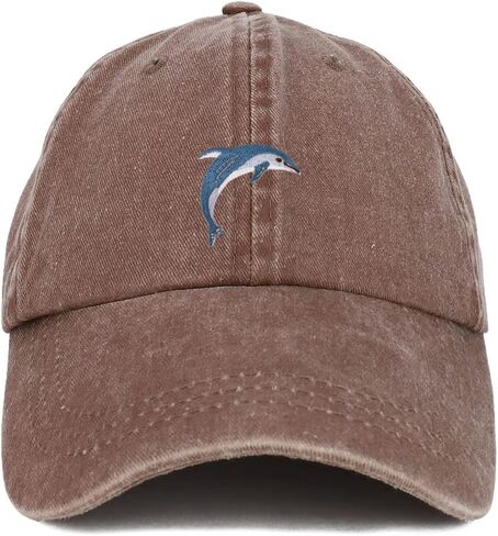 Trendy Apparel Shop Dolphin Patch Pigment Dyed Washed Baseball Cap in Saudi Arabia