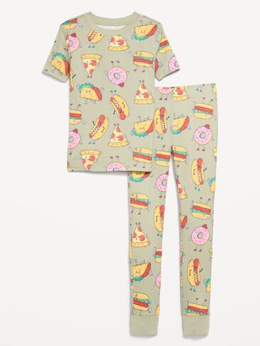 Old Navy Gender-Neutral Snug-Fit Graphic Pajama Set for Kids - Food in Saudi Arabia