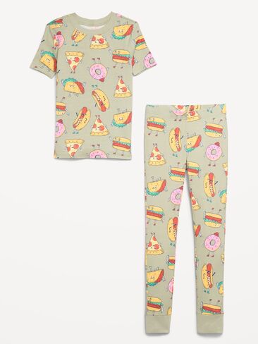 Old Navy Gender-Neutral Snug-Fit Graphic Pajama Set for Kids - Food in Saudi Arabia
