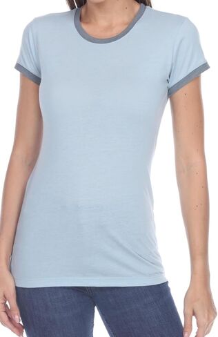 Pimatee Juniors Cap Sleeve CVC Blended Ringer Tee in Saudi Arabia