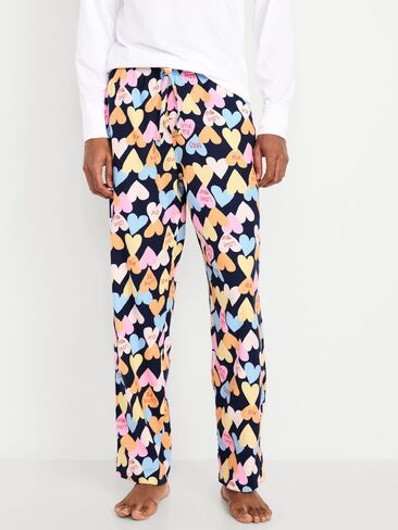Old Navy Flannel Pajama Pants for Men - Multi Heart (Match the Fam!) in Saudi Arabia