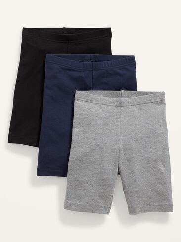 Old Navy Long Jersey Biker Shorts 3-Pack for Girls - Heather Gray in Saudi Arabia