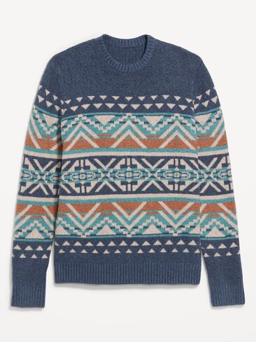 سترة Old Navy SoSoft ذات رقبة دائرية - لون أزرق هندسي in Saudi Arabia