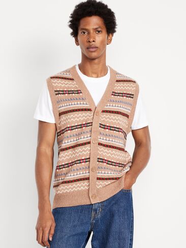 Old Navy SoSoft Button-Front Sweater Vest - FESTIVE FAIRISLE in Saudi Arabia