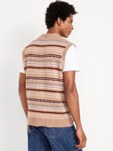 Old Navy SoSoft Button-Front Sweater Vest - FESTIVE FAIRISLE in Saudi Arabia