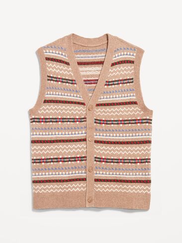 Old Navy SoSoft Button-Front Sweater Vest - FESTIVE FAIRISLE in Saudi Arabia