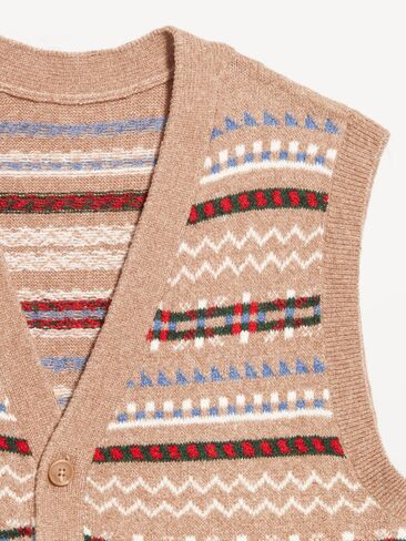 Old Navy SoSoft Button-Front Sweater Vest - FESTIVE FAIRISLE in Saudi Arabia
