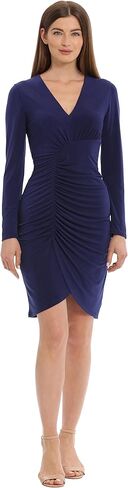 Maggy London Women's Curved Seam and Shirring Detailed Dress Event Occasion Party Reception Guest of Wedding in Saudi Arabia