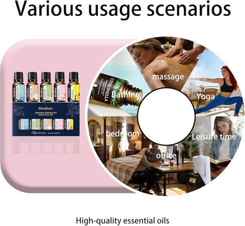 Ocean, White Tea, Jasmine, Lemon & Cherry Blossom Essential Oil Set, 5 x 10ml, Aromatherapy Oils for Diffuser, Daily Use in Saudi Arabia
